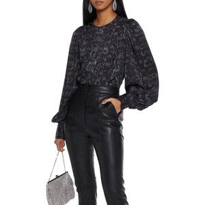 Renee Snake-print Silk Satin Blouse from ANINE BING